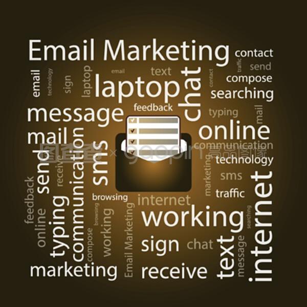 电子邮件营销与短信营销 概念与矢量说明